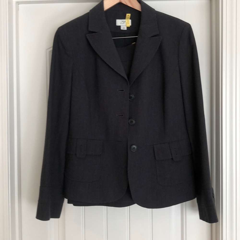 Maroon/Brown LOFT skirt suit